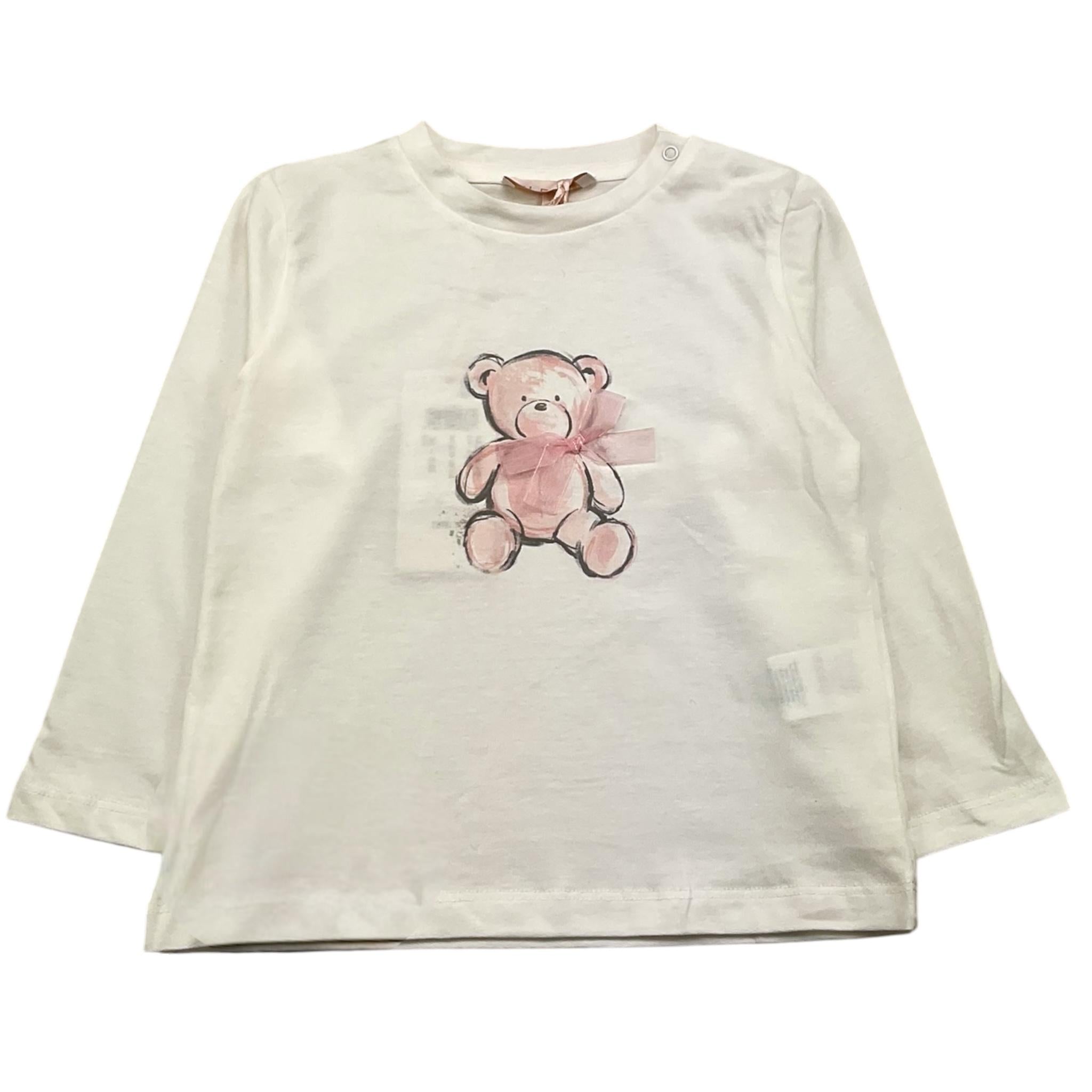 PLEASE shirt girocollo tinta unita con stampa Panna per Neonata ML50030G65 PANNA PLEASE 