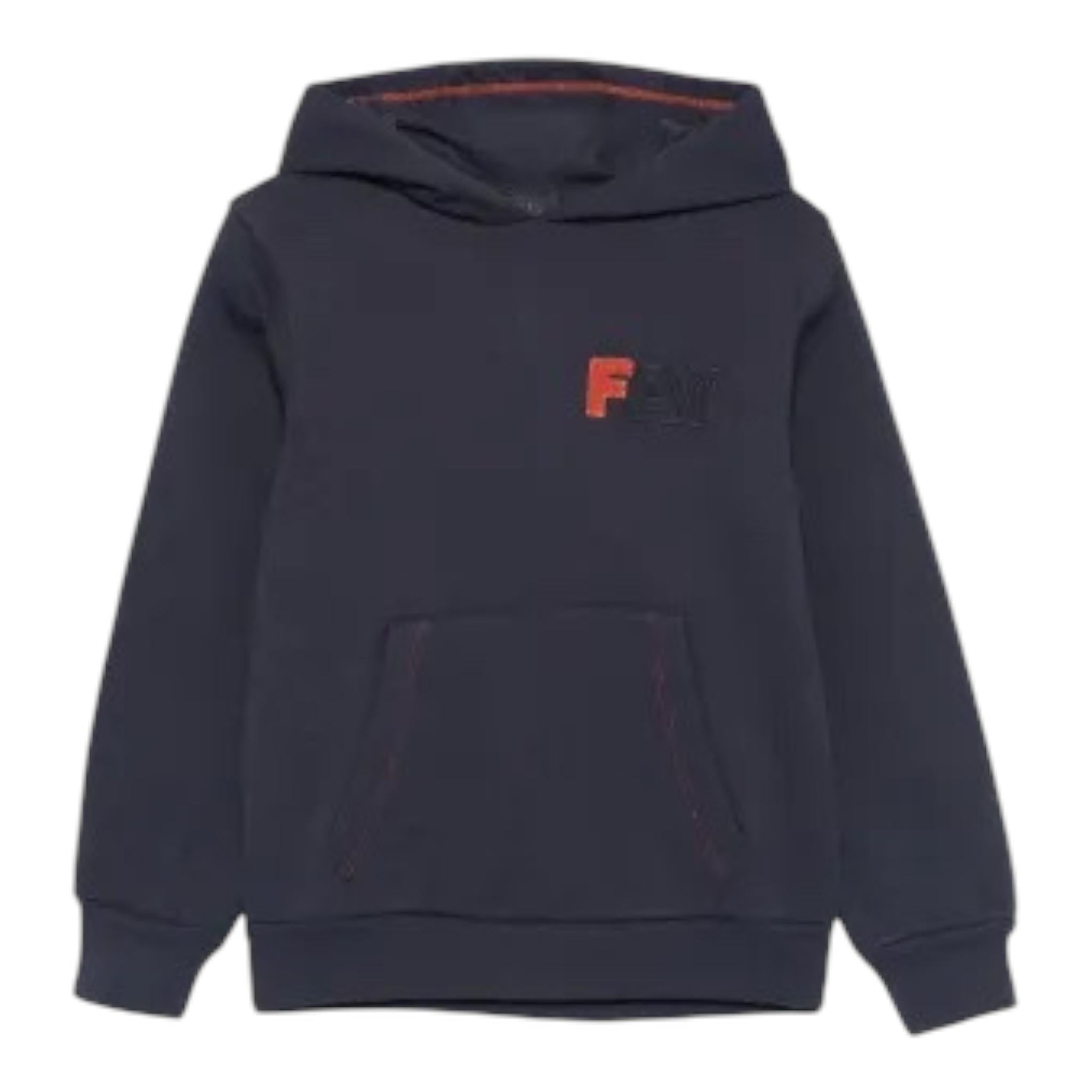 FAY felpa tinta unita con cappuccio e logo Blu per Bambino FV4P00 BLU FAY 