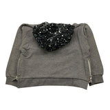 M+E' felpa con zip e cappuccio tinta unita con paillettes Grigio per Neonata UE1551N GRIGIO M+E' 