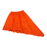 Mariuccia Plain Perforated Skirt With Asymmetric Elastic Waist Orange For Girls