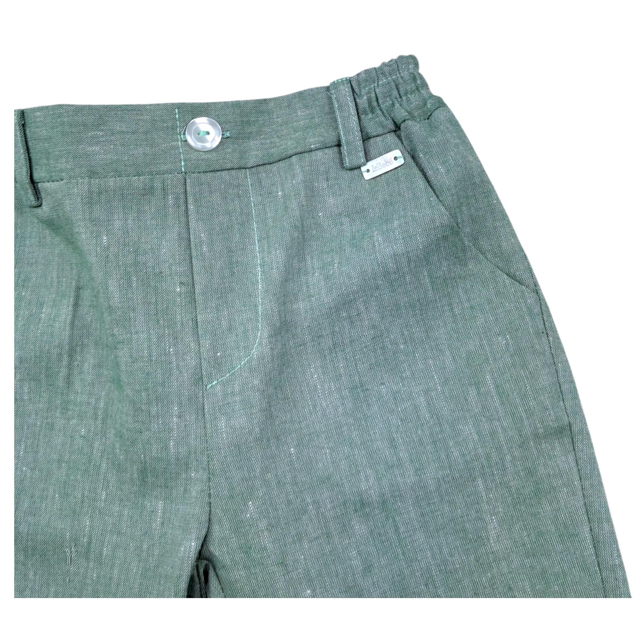 Le Bebe' Pantalone Tinta Unita con Elastico In Vita per Neonato LBB5341 VERDE LE BEBE' 