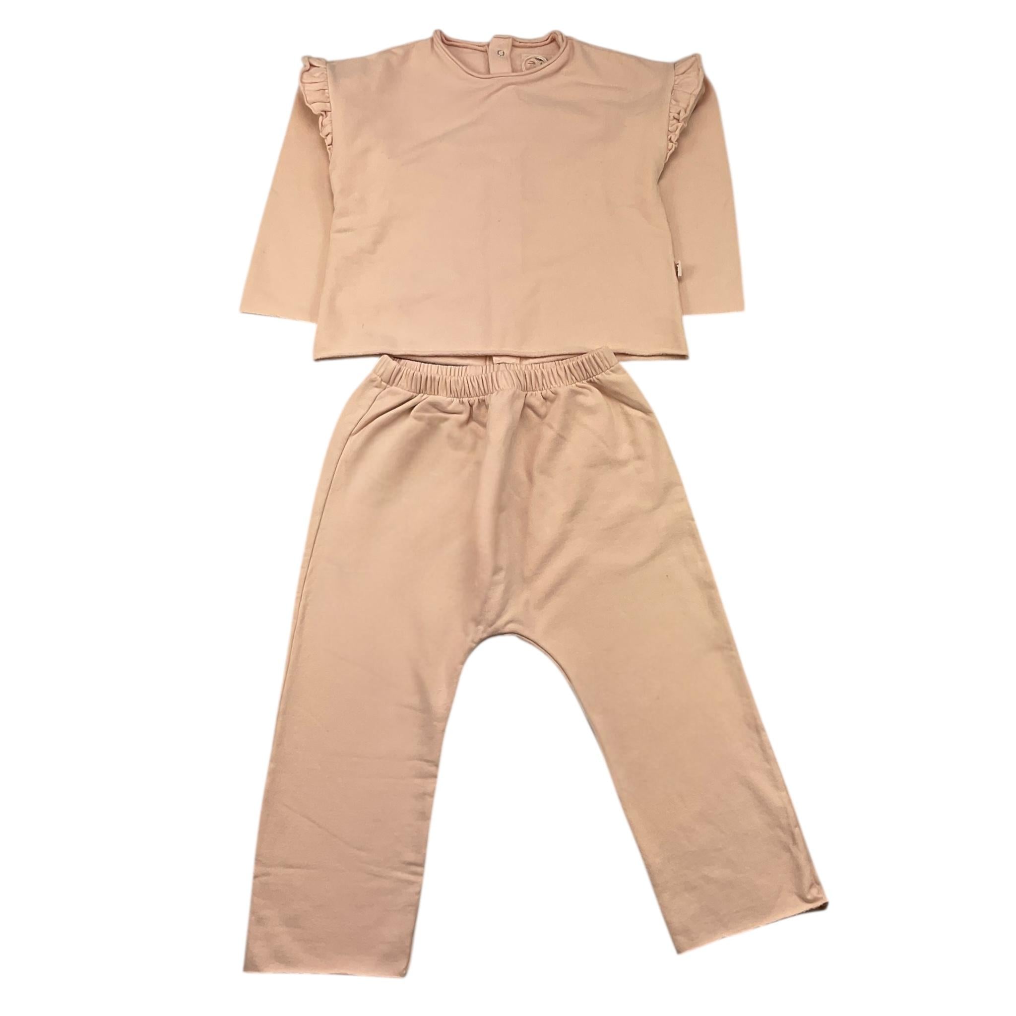 TEDDY E MINOU completo 2 pezzi felpa-pantalone tinta unita Rosa per Bambina I23CP034M7015 ROSA TEDDY E MINOU 