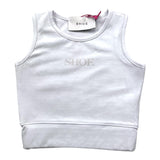 Shoe Top Sleeveless Solid Color With Print White For Girls