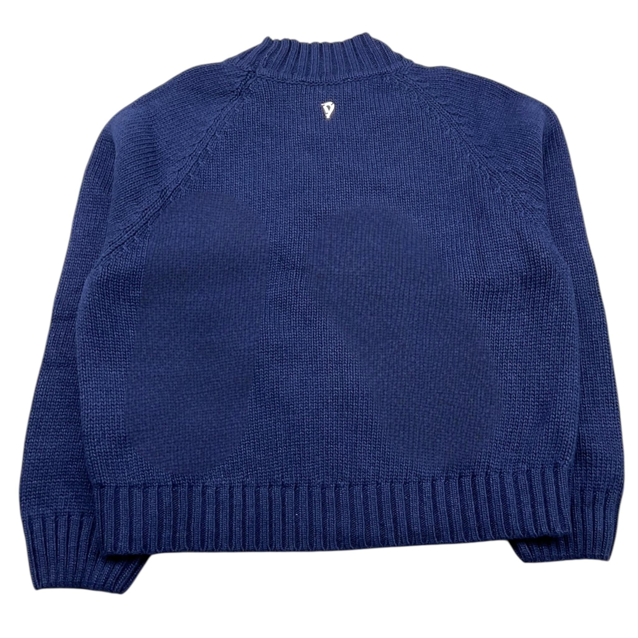 DONDUP maglia girocollo tinta unita con ricami Blu per Bambino DFMA002 BLU DONDUP 