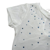 M+E' T-Shirt Girocollo tinta unita con Brillantini Bianco per Bambina UE1786J BIANCO M+E' 