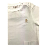 Le Bebe' Solid Color Crew Neck T-Shirt with White Print for Newborns