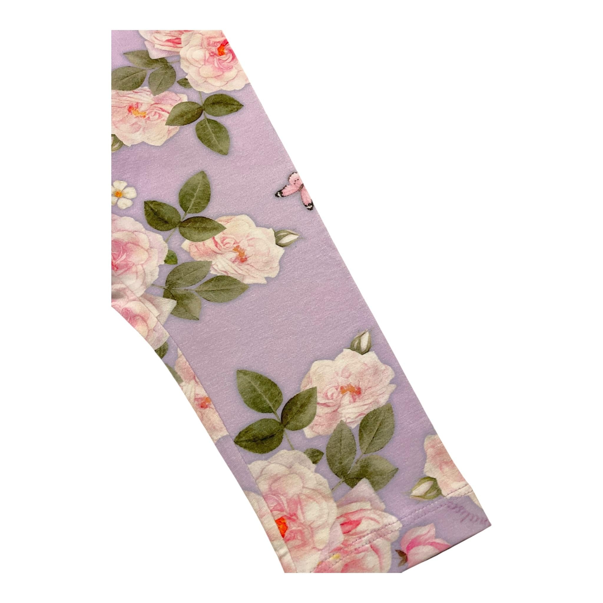 Monnalisa Leggins Tinta Unita con Fantasia per Neonata 11C422 GLICINE MONNALISA 