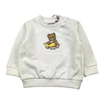 MOSCHINO felpa girocollo tinta unita con stampa Bianco per Neonato MMF060 BIANCO MOSCHINO 