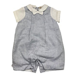 La Stupenderia Onesie Half Sleeve Solid Color With Collar And Sleeves In Contrast Light Blue For Newborn