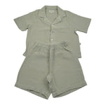 Teddy E Minou Completo 2 Pezzi Camicia-Bermuda Tinta Unita per Bambino E25CP075C6041J VERDE TEDDY E MINOU 