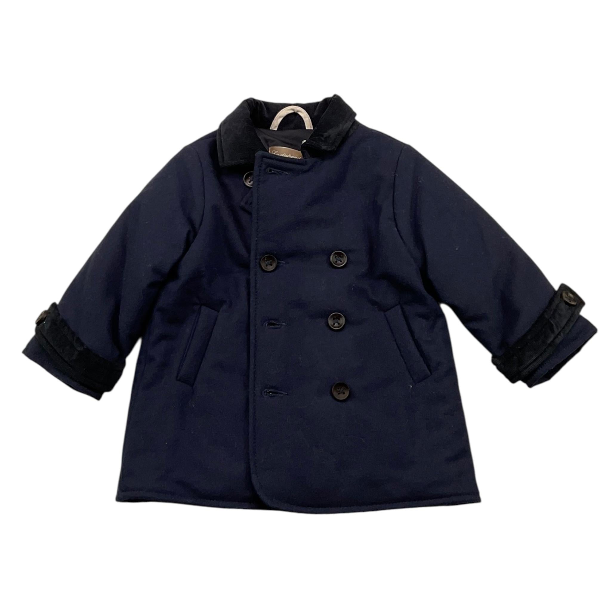 LA STUPENDERIA cappotto tinta unita doppiopetto Blu per Neonato CPST BLU LA STUPENDERIA 