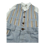 Barcellino Complet 4 Pezzi Camcia-Bermuda-Gilet-Papillon per Neonato 120111 AZZURRO BARCELLINO 