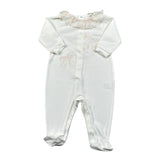 Lalalu' Tutina tinta unita con Stampa Bianco per Neonata TJL0016P BIANCO LALALU' 