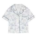 Philosophy Solid Color Half Sleeve Shirt With White Pattern Print For Girls