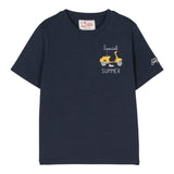 SAINT BARTH t-shirt girocollo tinta unita con stampa Blu per Bambino TSH001 BLU SAINT BARTH 