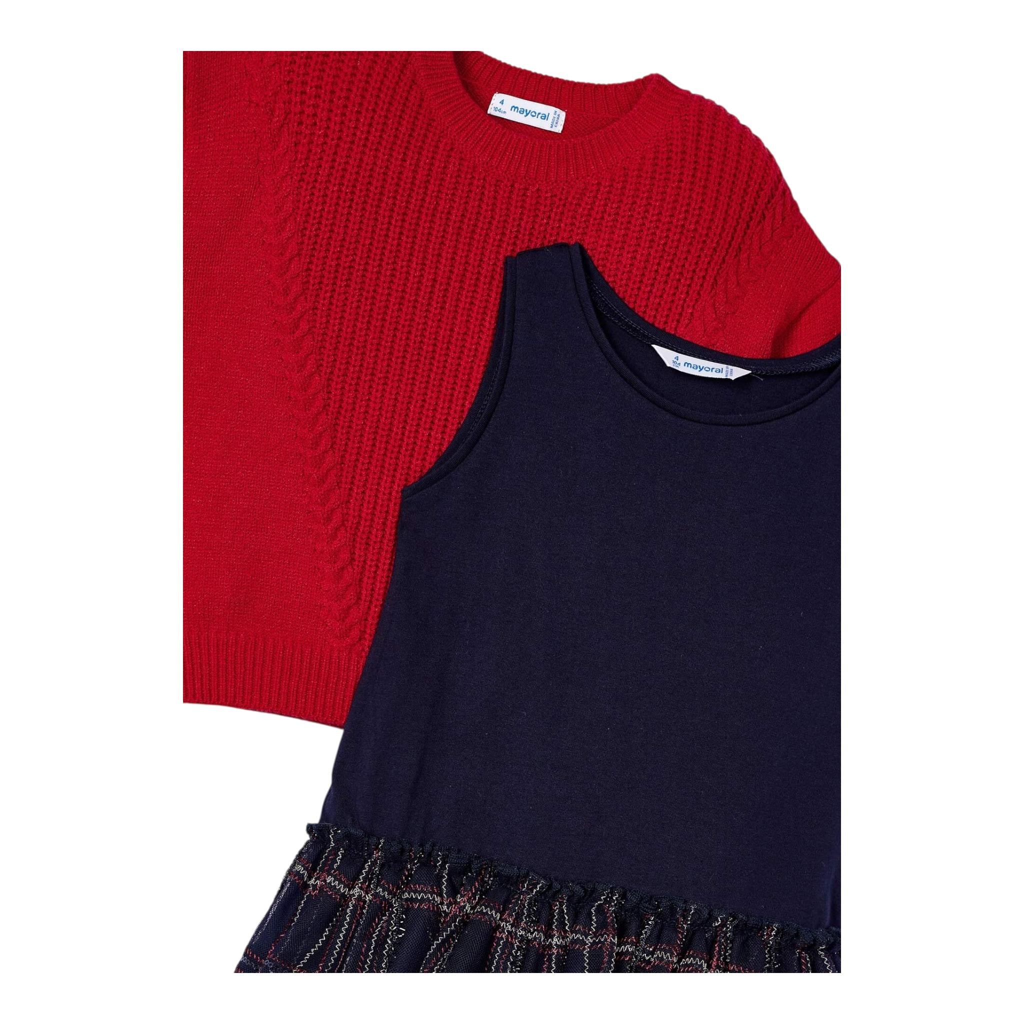 MAYORAL set abito maglia-abito bicolore  Rosso/blu  per Bambina 4912X ROSSO/BLU MAYORAL 