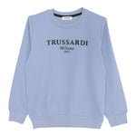 Trussardi Felpa Girocollo Tinta Unita con Stampa per Neonato TIP25012FE AZZURRO TRUSSARDI 
