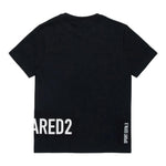 DSQUARED2 t-shirts girocollo tinta unita con stampa in contrasto Nero per Bambino DQ2537 NERO DSQUARED2 