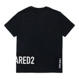DSQUARED2 t-shirts girocollo tinta unita con stampa in contrasto Nero per Bambino DQ2537 NERO DSQUARED2 