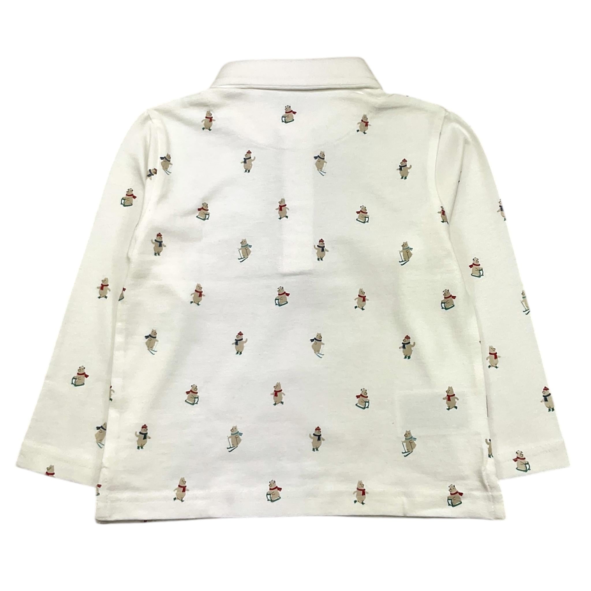 MAYORAL polo manica lunga tinta unita con stampe orsi Bianco per Neonato 219238 BIANCO MAYORAL 
