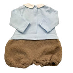 LE BEBE' pagliaccetto manica lunga bicolore Azzurro per Neonato LBB5125 AZZURRO LE BEBE' 