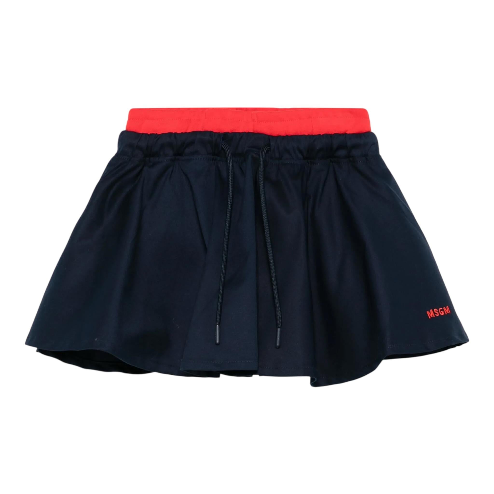 Msgm Gonna Tinta Unita con Elastic In Vita per Bambina S5MSJGST264 BLU MSGM 