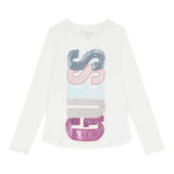 GUESS shirt girocollo tinta unita con stampa Bianco per Neonata K4YI06KAPO0 BIANCO GUESS 