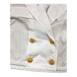 Balmain Plain White Half Sleeve Shirt For Girls