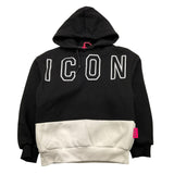 ICON felpa chiusa con cappuccio bicolore Nero per Bambina IGSW00366 NERO ICON 