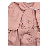 Alice Pi Pink Hooded Solid Color Trench Coat for Girls