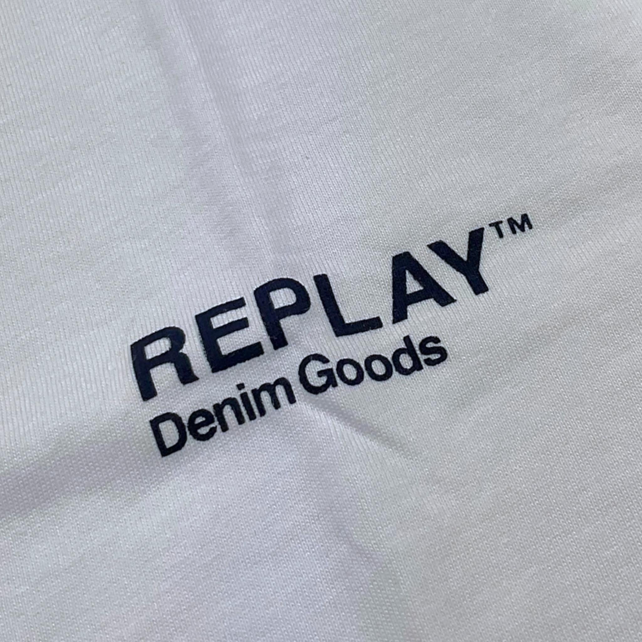 Replay T-Shirt Girocollo Tinta Unita con Stampa per Bambino SB7119 BIANCO REPLAY 