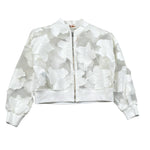 Please Felpa Tinta Unita con Zip E Ricami per Bambina JB37384G73 BIANCO PLEASE 