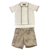 La Stupenderia 2 Piece Set Shirt Body-Bermuda White/Beige For Newborn