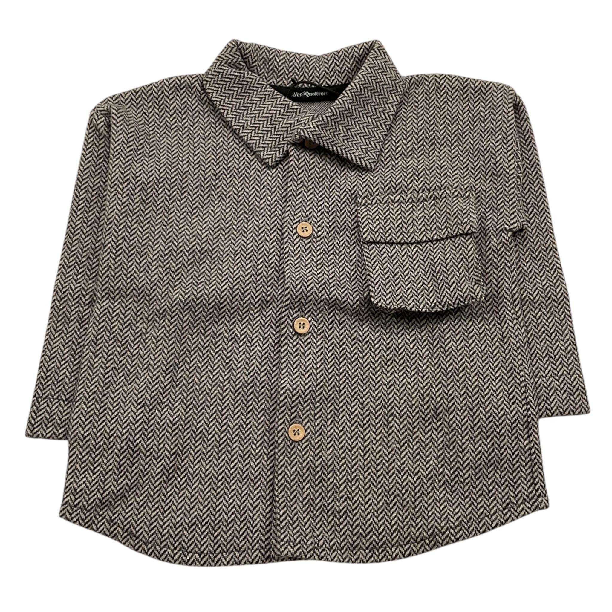 AVENTIQUATTRORE camiicia manica lunga stampa fantasia Grigio per Neonato CMV GRIGIO AVENTIQUATTRORE 