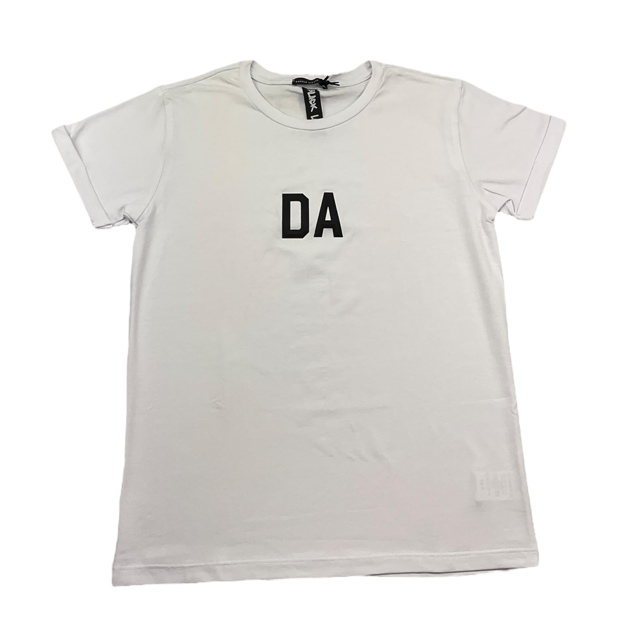 Daniele Alessandrini T-Shirt Girocollo Tinta Unita con Stampa In Contrasto per Bambino 1236M00195 BIANCO DANIELE ALESSANDRINI 