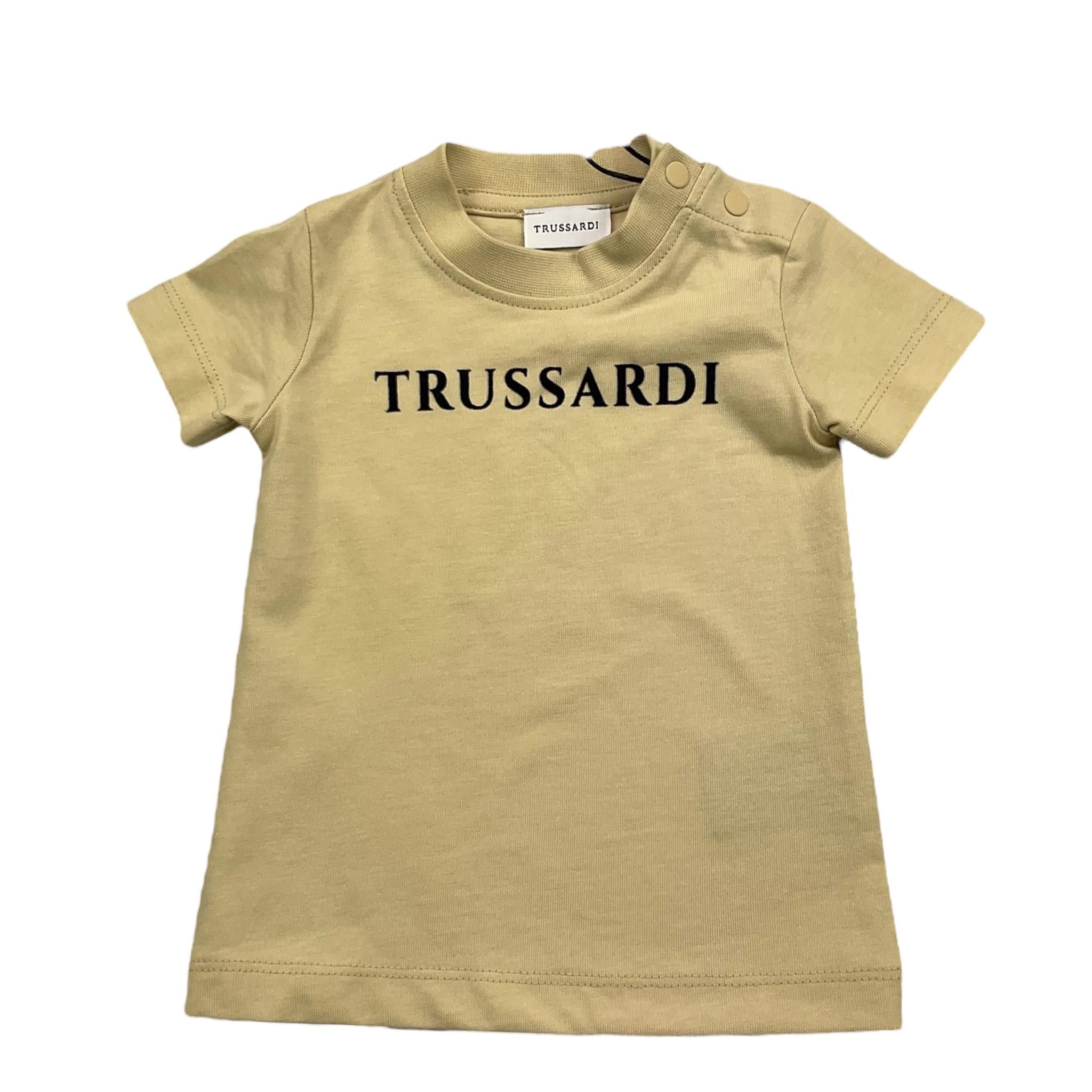 TRUSSARDI t-shirt girocollo tinta unita con stampa Beige per Neonato TIA25014TS BEIGE TRUSSARDI 