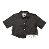 Minimum Complete 2 Piece Shirt-Short Solid Color Gray For Girls