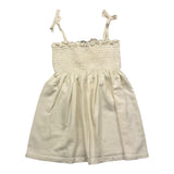 Babidu Plain Cream Strap Dress For Baby Girl