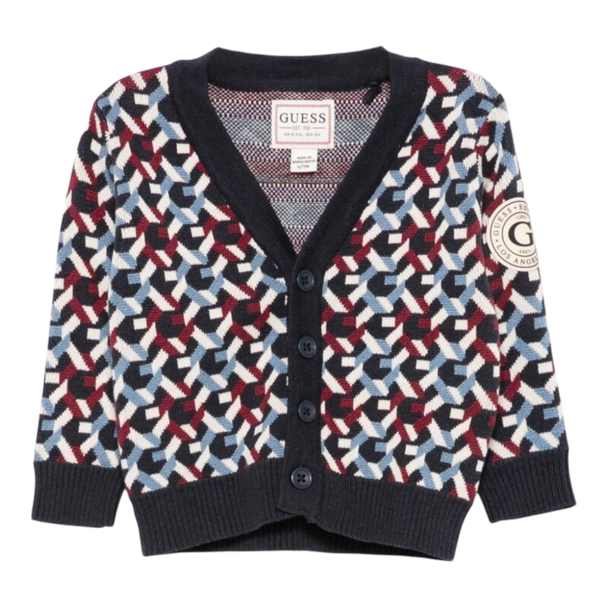 GUESS cardigan stampa fantasia scollo a v Blu per Neonato N4BR05Z3GV0N BLU GUESS 