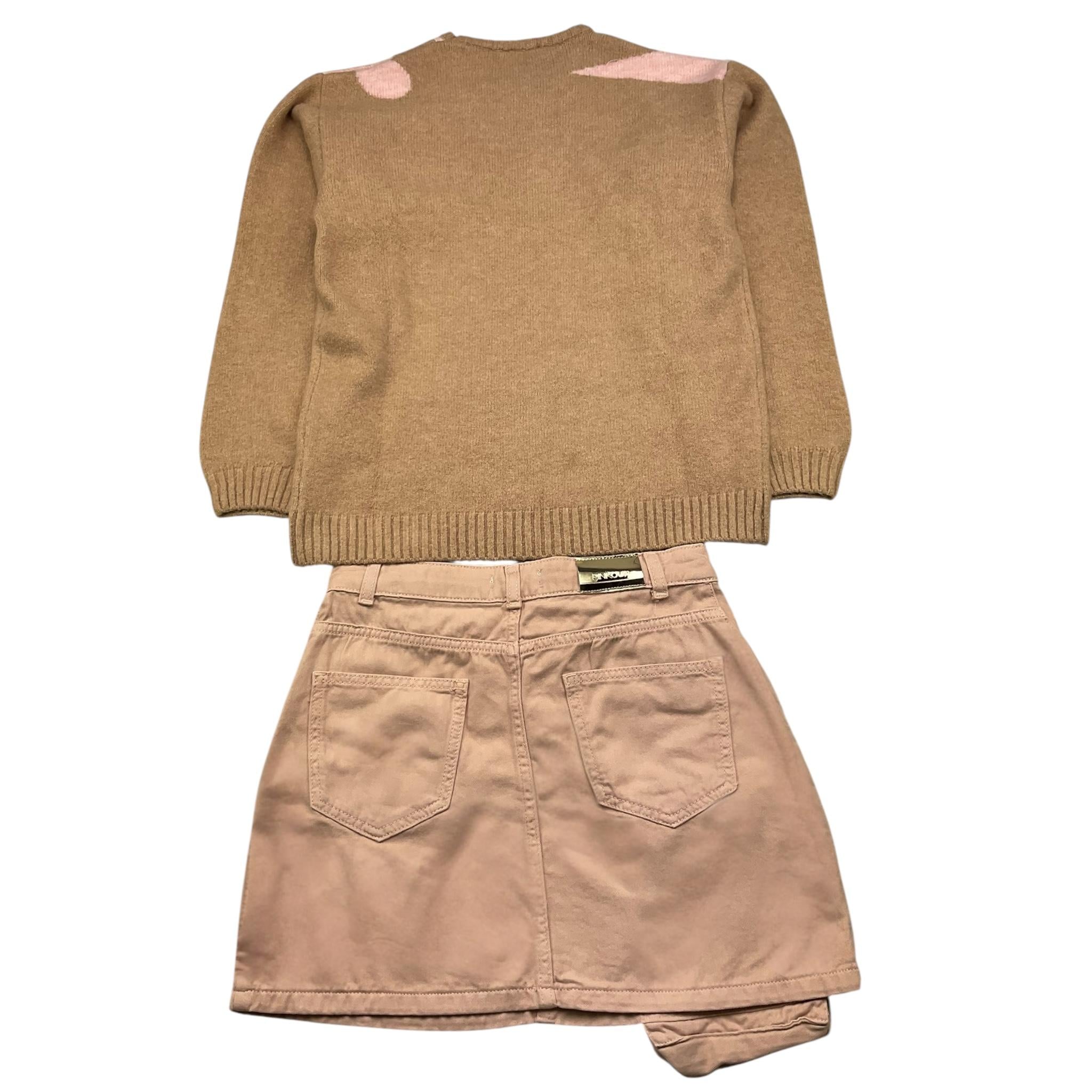 PINKO complet 2 pezi maglia-gonna Rosa/beige per Bambina F4PIJGJP0799 ROSA/BEIGE PINKO 