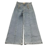 Twinset Jeans Tinta Unita Modello A Palazzo con Tasche Americane per Bambina 251GJ2541 AZZURRO TWINSET 