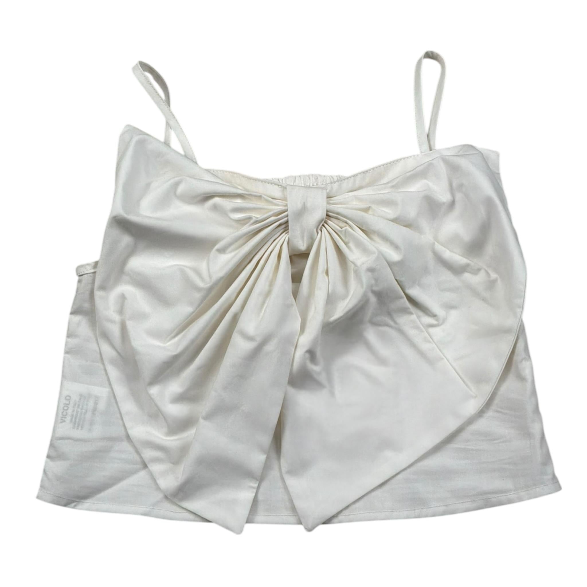 Vicolo Top Bretelline Tinta Unita con Fiocco per Bambina 3146TOP00317XX BIANCO VICOLO 