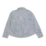 Only Plain Shirt With Buttons Striped Pattern White For Girls