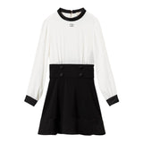 TWINSET abito bicolore con profili in contrasto Bianco/nero per Bambina 242GJ2113 BIANCO/NERO TWINSET 