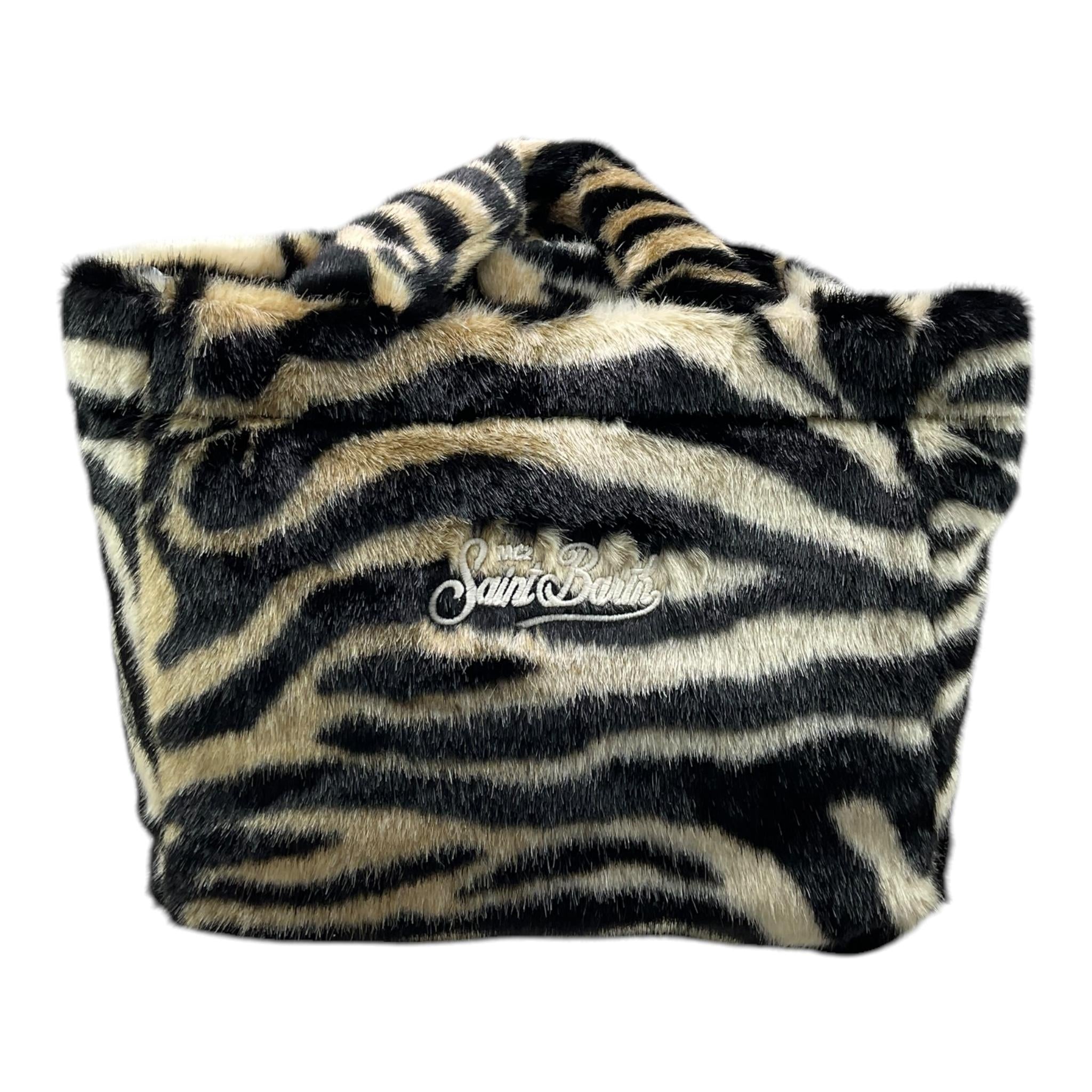 SAINT BARTH borsa fantasia zebrata Nero per Bambina COLETTESOFTFUR NERO SAINT BARTH 