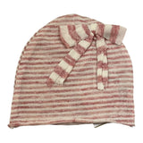 Lalalu' Striped Pattern Hat With White/Pink Bow For Baby Girl