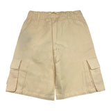 John Richmond Solid Color Bermuda Shorts With Pockets And Elastic Waist Beige For Boys