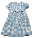 Ilfarobimbi Plain Dress Half Sleeve With White Check Pattern For Girls