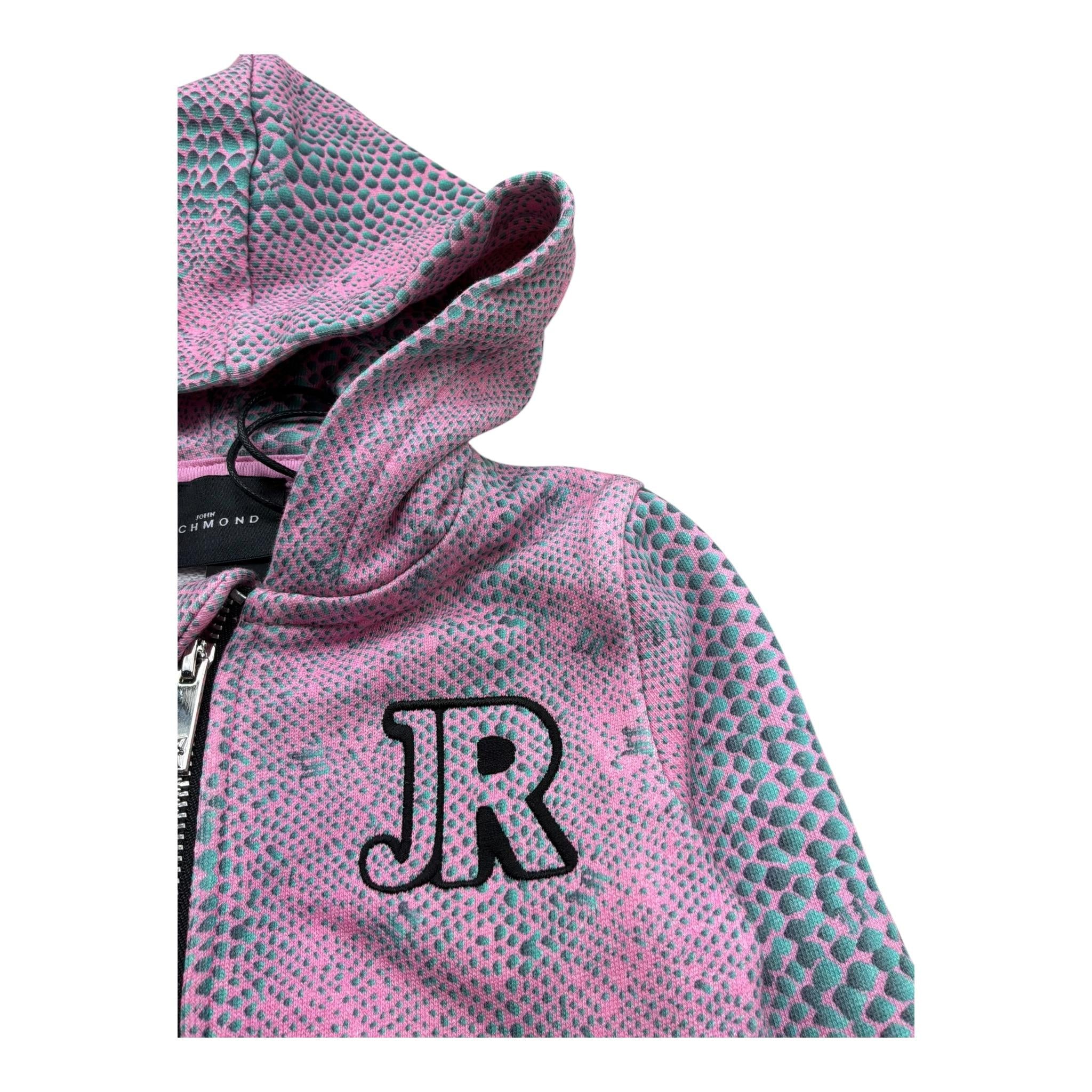 John Richmond Felpa con Zip E Cappuccio Stampa Fantasia per Neonata RIP26056FE ROSA JOHN RICHMOND 