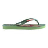 Havaianas Flip Flops Solid Color With Disney Princess Pattern Green For Girls
